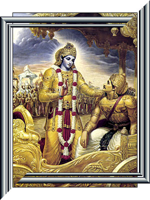 [Krishna speaking the Bhagavad-gita to Arjuna]