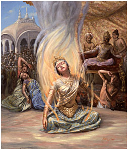 [The suicide of Sati infront of her father, Daksa]