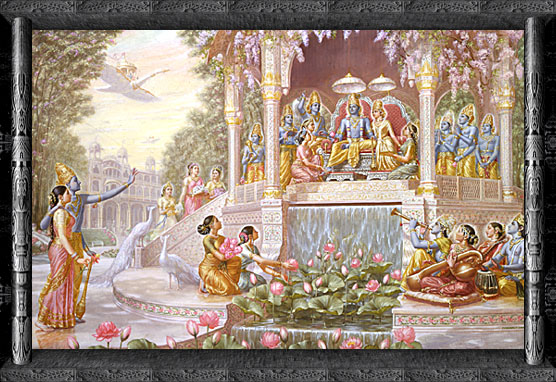 [Laksmi-Narayana being served in Vaikuntha]